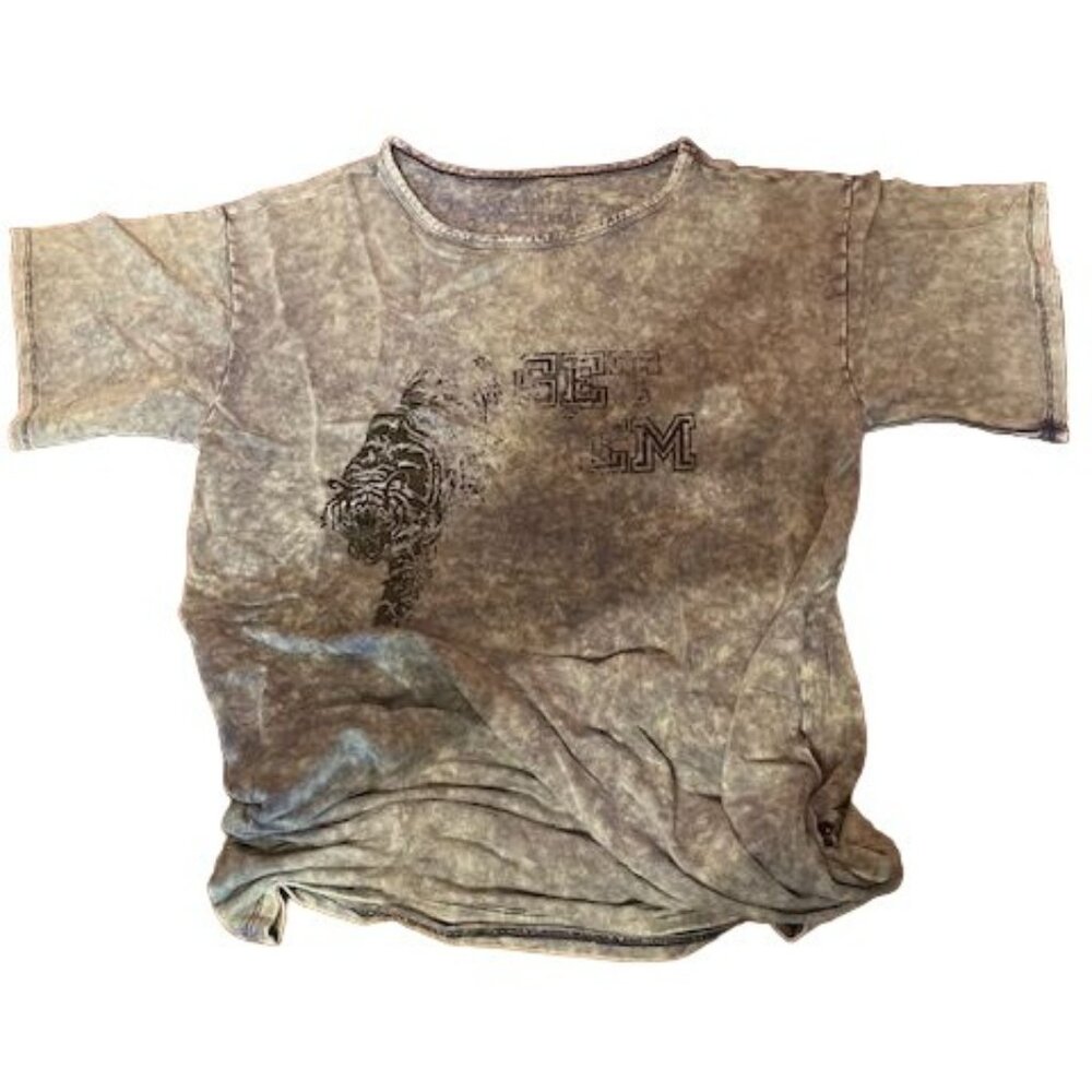 Vintage Canvas Tiger Graphic‎ T-Shirt get them Distressed Casual Wear